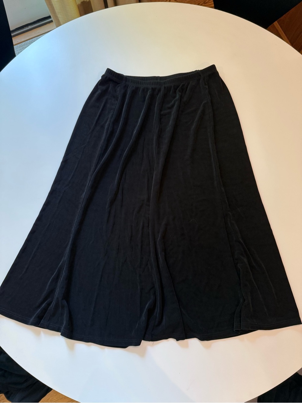 NY Collection Black A-Line Maxi Skirt